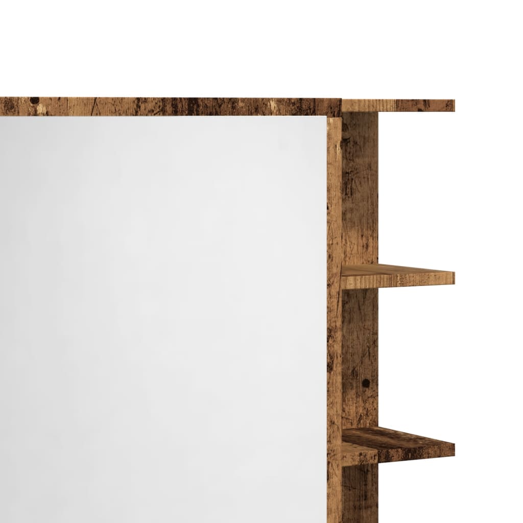 Armario Espejo De Baño Madera Envejecida 62,5X20,5X64 Cm