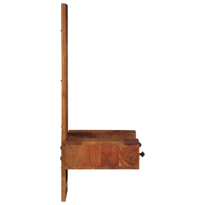 Espejo De Pared Con Cajones Madera Maciza De Acacia 60X33X90 Cm