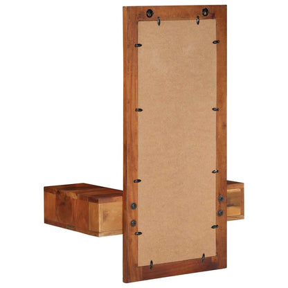 Espejo De Pared Con Cajones Madera Maciza De Acacia 60X33X90 Cm