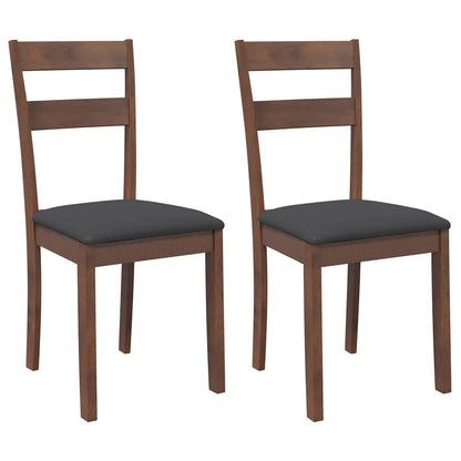 Sillas De Comedor Con Cojines 2 Uds Madera Maciza Marrón Caucho