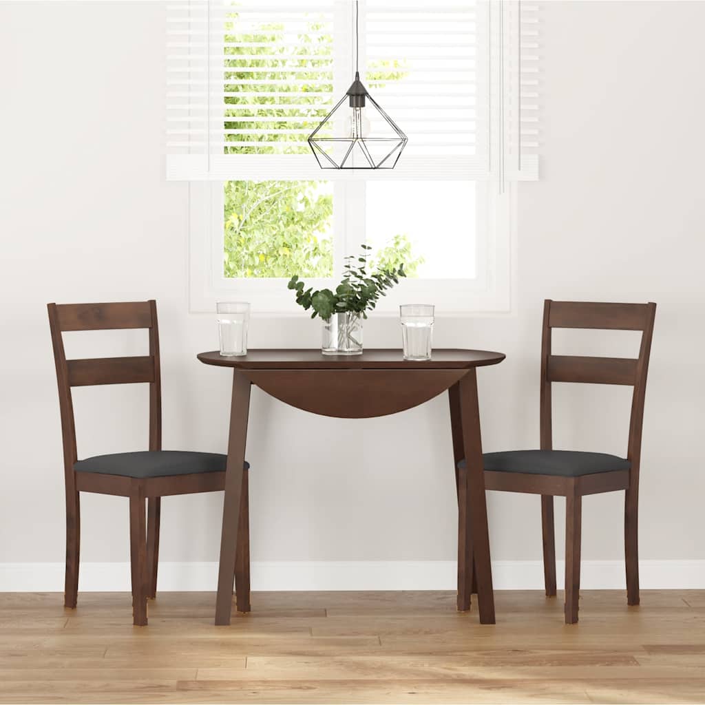 Sillas De Comedor Con Cojines 2 Uds Madera Maciza Marrón Caucho
