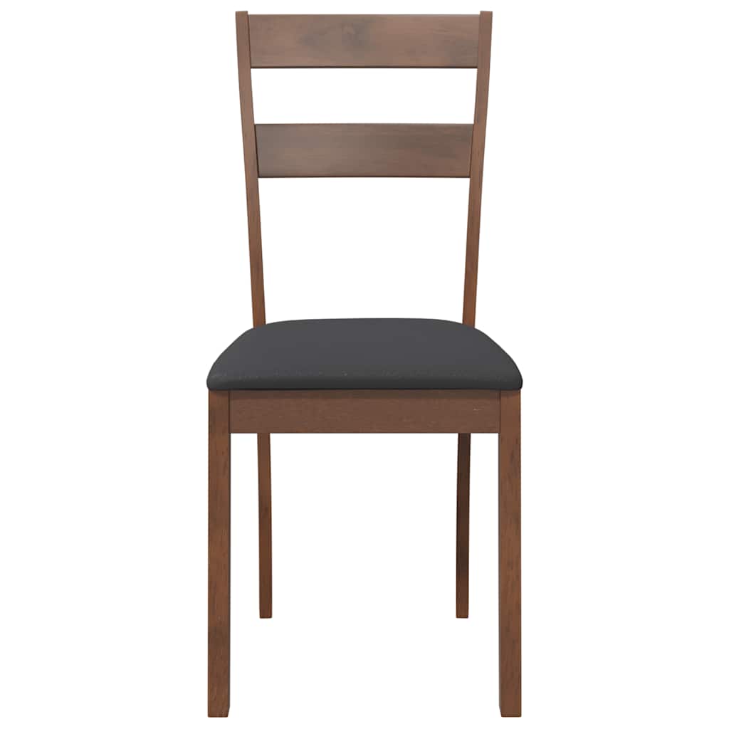 Sillas De Comedor Con Cojines 2 Uds Madera Maciza Marrón Caucho