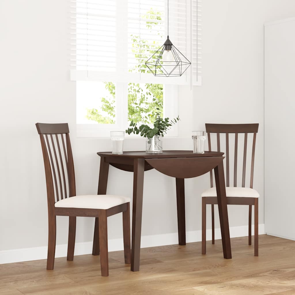 Sillas De Comedor Con Cojines 2 Uds Madera Maciza Marrón Caucho