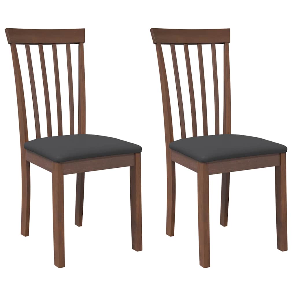 Sillas De Comedor Con Cojines 2 Uds Madera Maciza Marrón Caucho