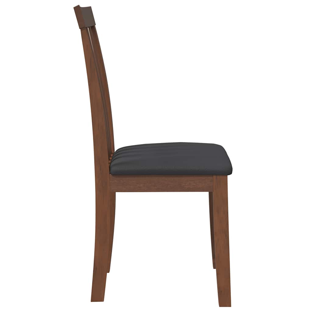 Sillas De Comedor Con Cojines 2 Uds Madera Maciza Marrón Caucho