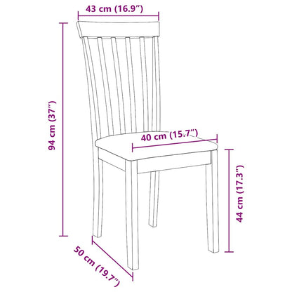 Sillas De Comedor Con Cojines 2 Uds Madera Maciza Marrón Caucho