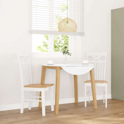 Sillas De Comedor Con Cojines 2Uds Madera Maciza Blanco Caucho