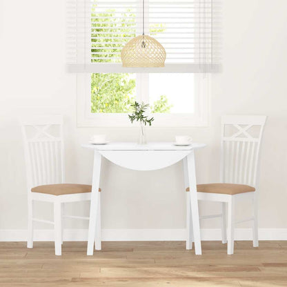 Sillas De Comedor Con Cojines 2Uds Madera Maciza Blanco Caucho