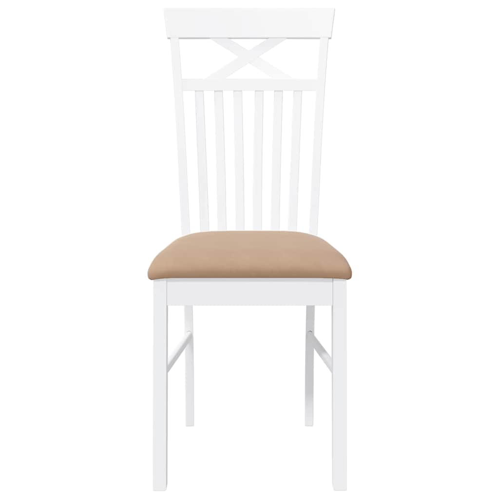 Sillas De Comedor Con Cojines 2Uds Madera Maciza Blanco Caucho