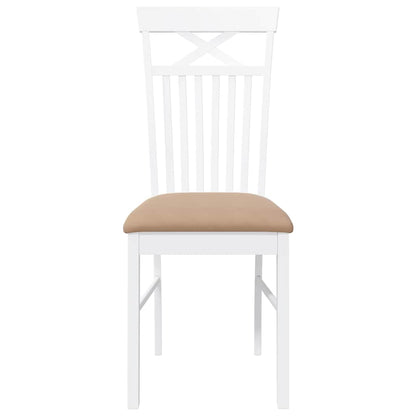 Sillas De Comedor Con Cojines 2Uds Madera Maciza Blanco Caucho