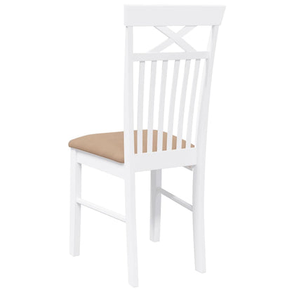Sillas De Comedor Con Cojines 2Uds Madera Maciza Blanco Caucho