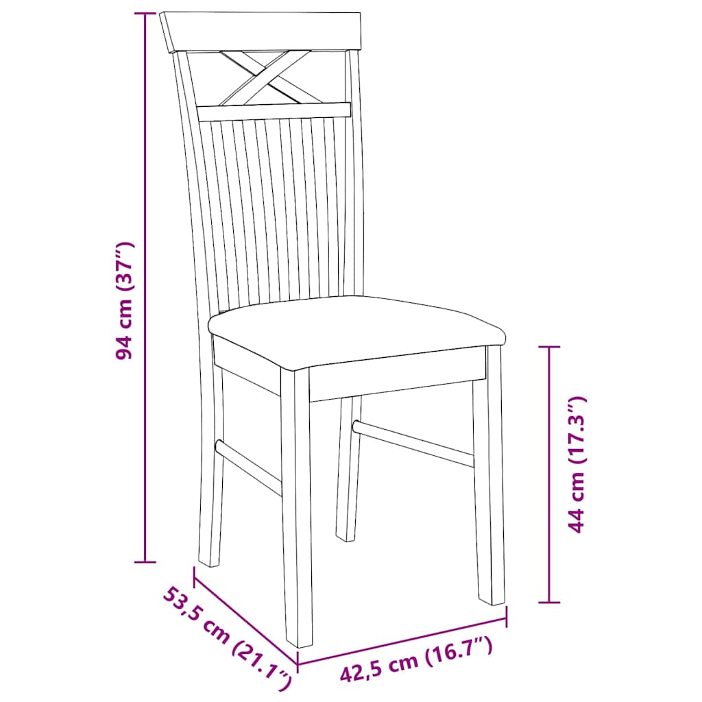 Sillas De Comedor Con Cojines 2Uds Madera Maciza Blanco Caucho