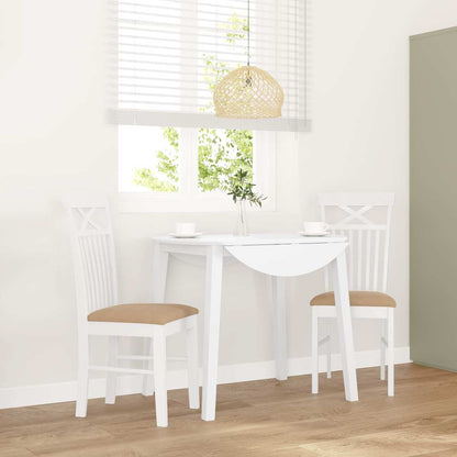 Sillas De Comedor Con Cojines 2Uds Madera Maciza Blanco Caucho