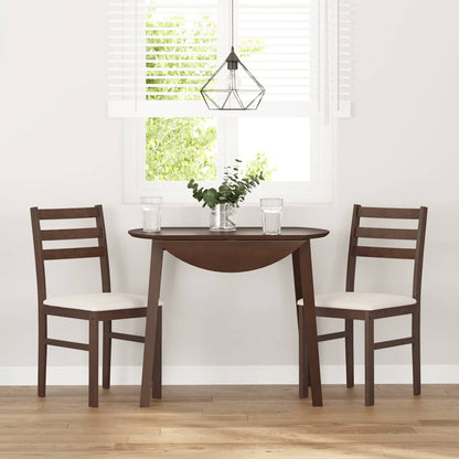 Sillas De Comedor Con Cojines 2 Uds Madera Maciza Marrón Caucho