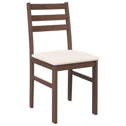 Sillas De Comedor Con Cojines 2 Uds Madera Maciza Marrón Caucho