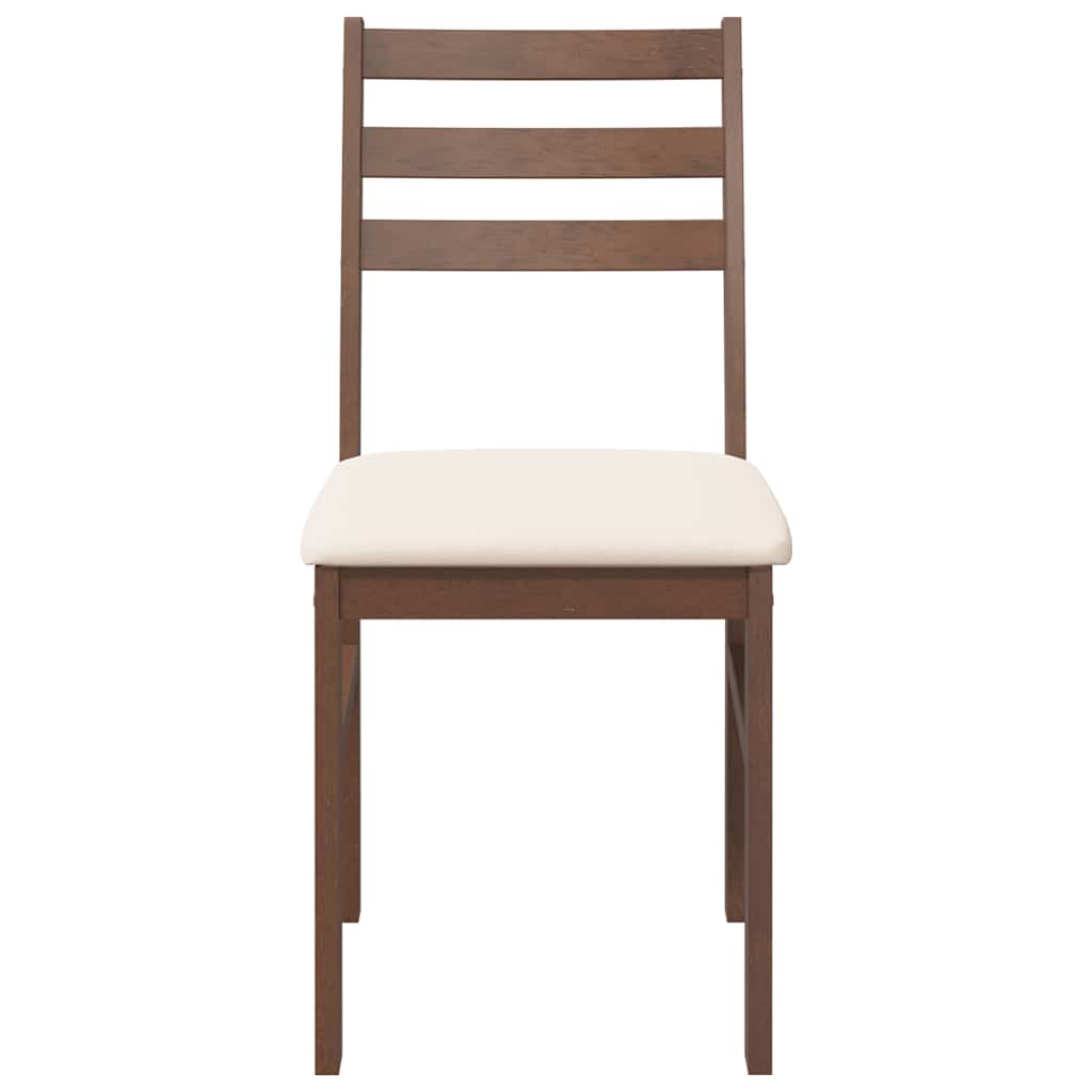 Sillas De Comedor Con Cojines 2 Uds Madera Maciza Marrón Caucho