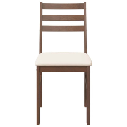Sillas De Comedor Con Cojines 2 Uds Madera Maciza Marrón Caucho