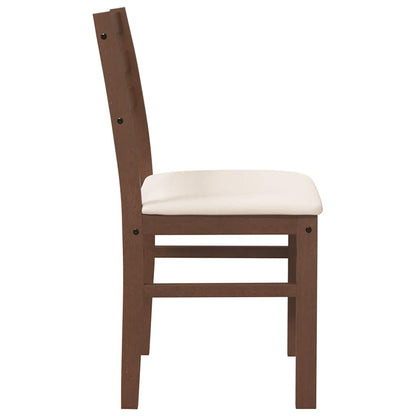 Sillas De Comedor Con Cojines 2 Uds Madera Maciza Marrón Caucho