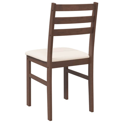 Sillas De Comedor Con Cojines 2 Uds Madera Maciza Marrón Caucho