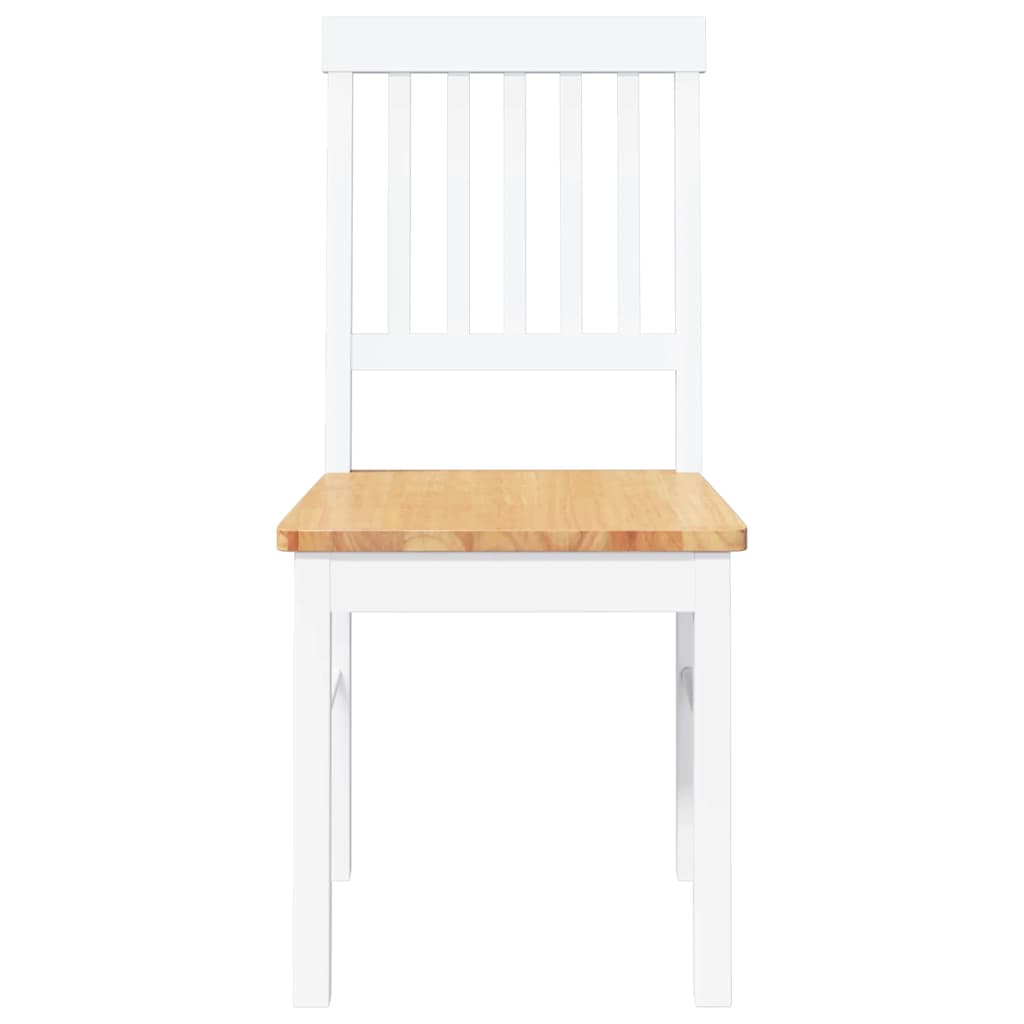 Sillas De Comedor 2 Unidades Madera Maciza De Caucho Blanco