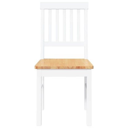 Sillas De Comedor 2 Unidades Madera Maciza De Caucho Blanco