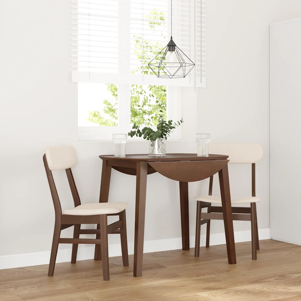 Sillas De Comedor Con Cojines 2 Uds Madera Maciza Marrón Caucho