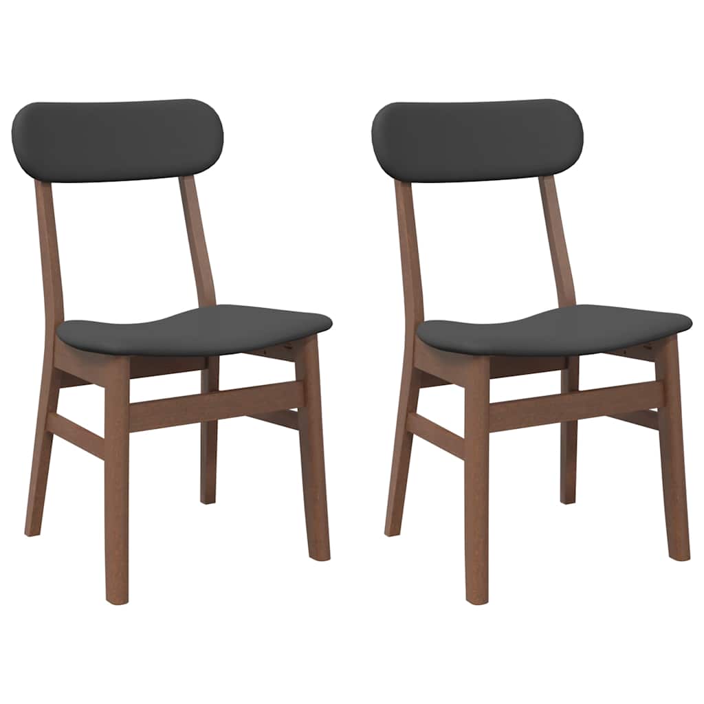 Sillas De Comedor Con Cojines 2 Uds Madera Maciza Marrón Caucho