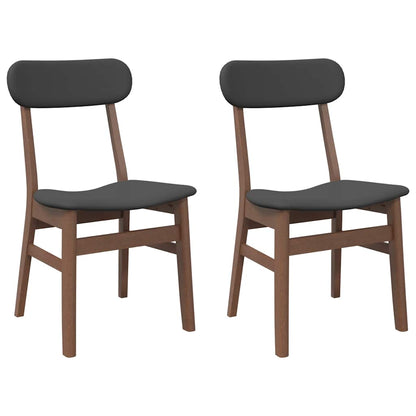 Sillas De Comedor Con Cojines 2 Uds Madera Maciza Marrón Caucho
