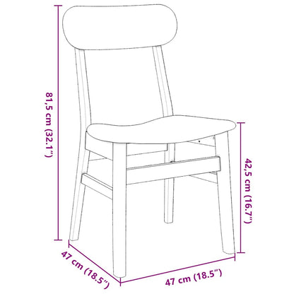 Sillas De Comedor Con Cojines 2 Uds Madera Maciza Marrón Caucho