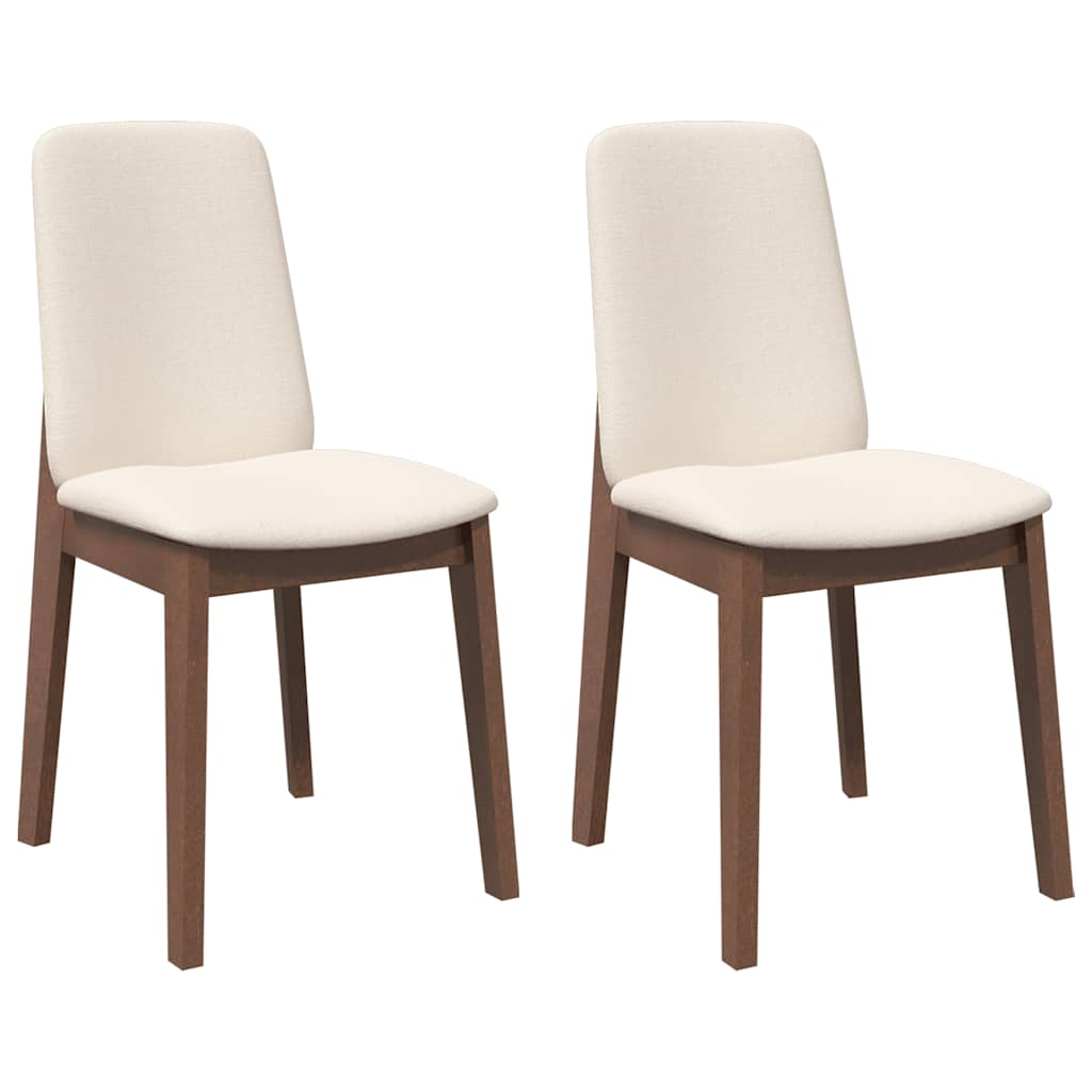 Sillas De Comedor Con Cojines 2 Uds Madera Maciza Marrón Caucho