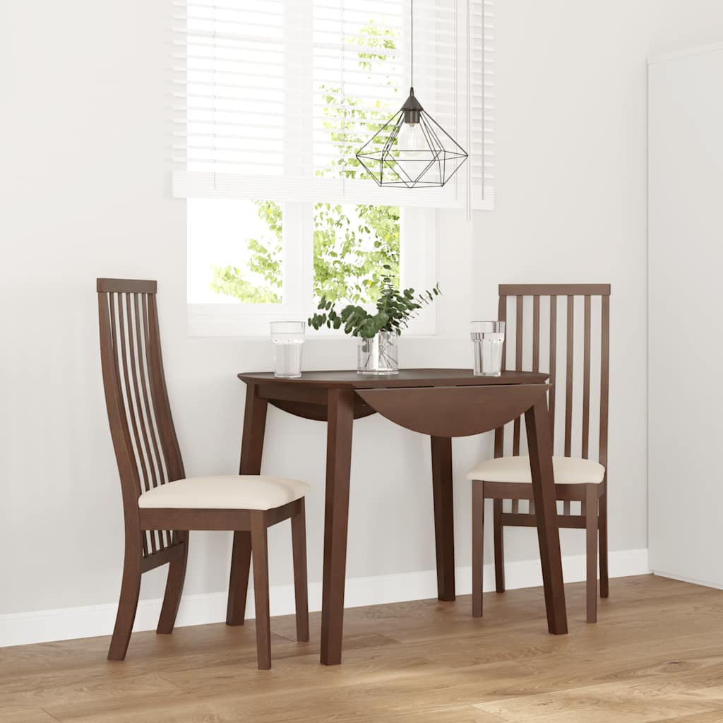 Sillas De Comedor 2 Unidades Madera Maciza De Caucho