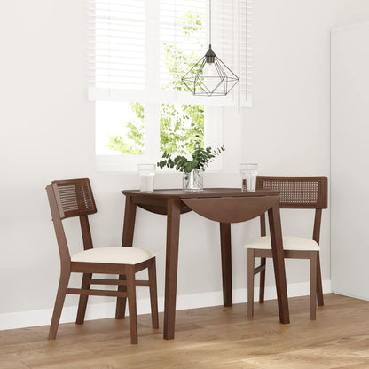 Sillas De Comedor Con Cojines 2 Uds Madera Maciza Marrón Caucho