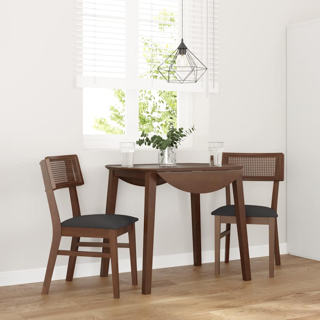Sillas De Comedor Con Cojines 2 Uds Madera Maciza Marrón Caucho