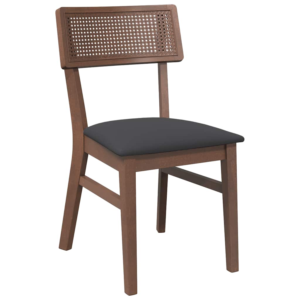 Sillas De Comedor Con Cojines 2 Uds Madera Maciza Marrón Caucho