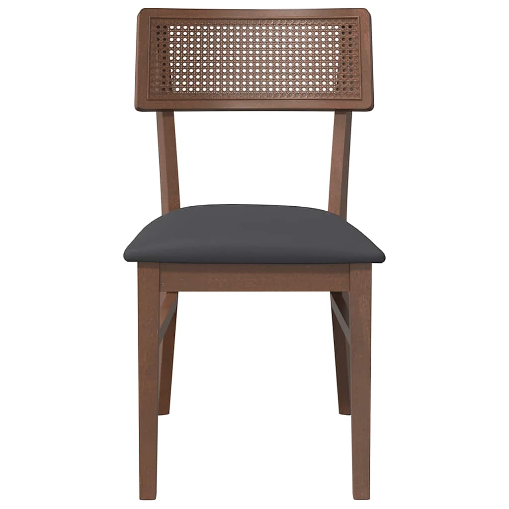 Sillas De Comedor Con Cojines 2 Uds Madera Maciza Marrón Caucho