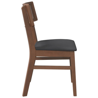 Sillas De Comedor Con Cojines 2 Uds Madera Maciza Marrón Caucho
