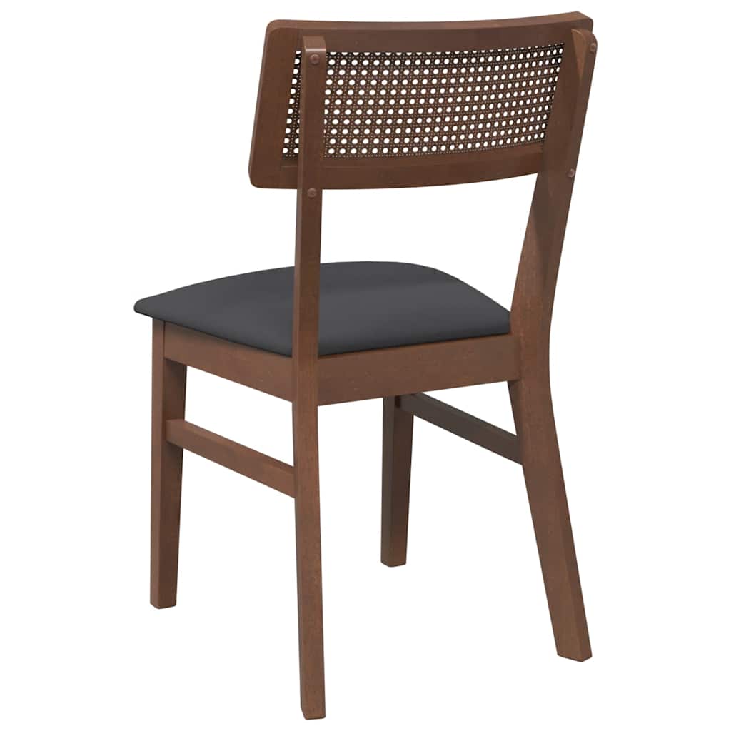Sillas De Comedor Con Cojines 2 Uds Madera Maciza Marrón Caucho