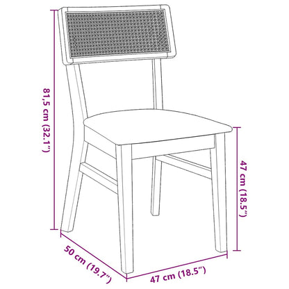 Sillas De Comedor Con Cojines 2 Uds Madera Maciza Marrón Caucho