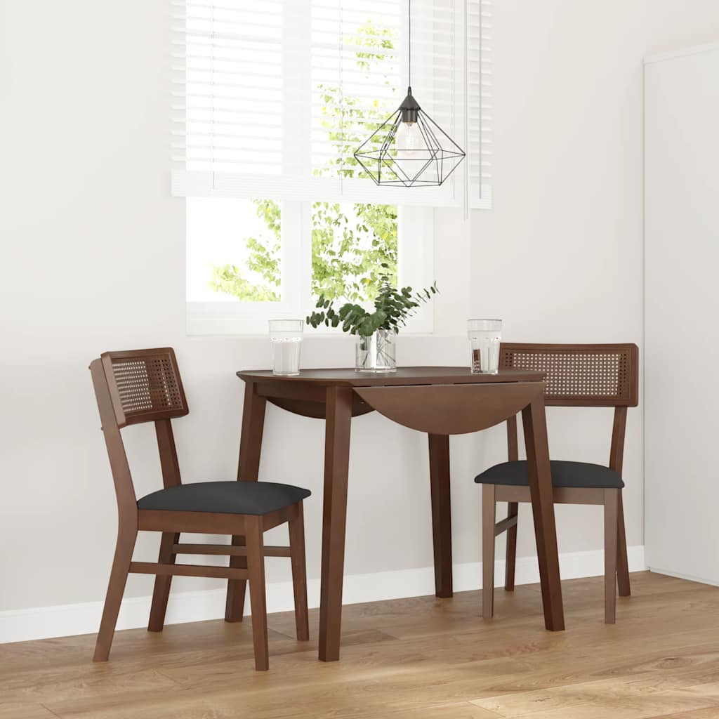 Sillas De Comedor Con Cojines 2 Uds Madera Maciza Marrón Caucho