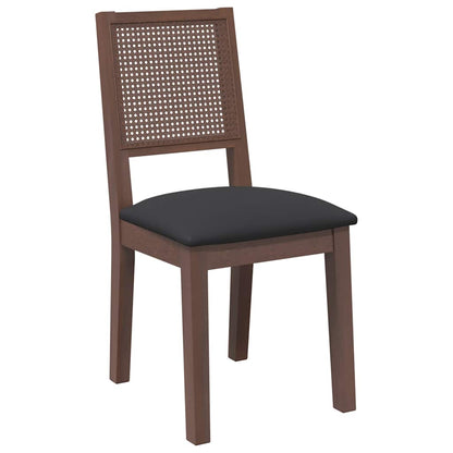 Sillas De Comedor Con Cojines 2 Uds Madera Maciza Marrón Caucho