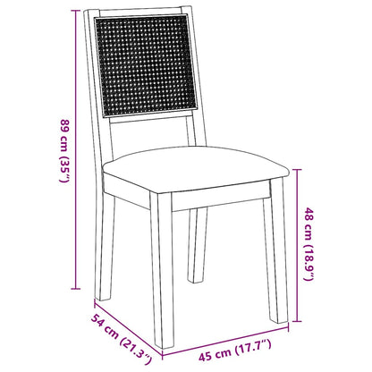 Sillas De Comedor Con Cojines 2 Uds Madera Maciza Marrón Caucho