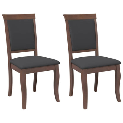 Sillas De Comedor Con Cojines 2 Uds Madera Maciza Marrón Caucho