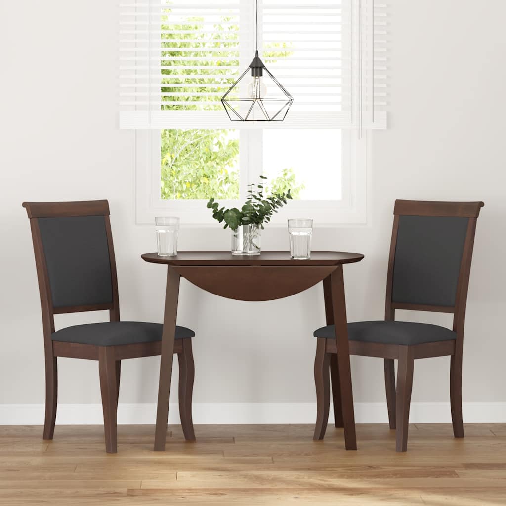 Sillas De Comedor Con Cojines 2 Uds Madera Maciza Marrón Caucho