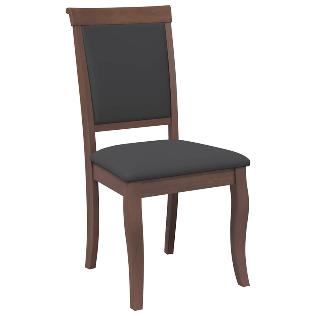 Sillas De Comedor Con Cojines 2 Uds Madera Maciza Marrón Caucho