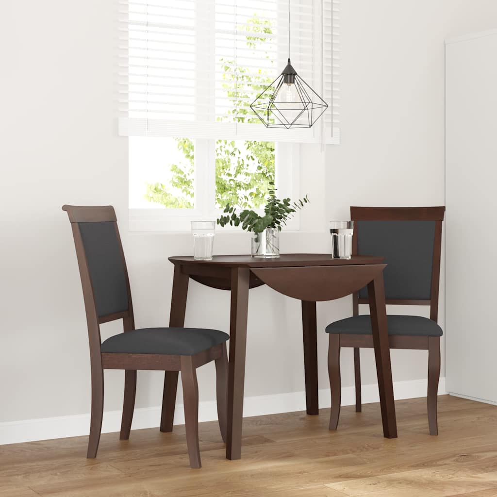 Sillas De Comedor Con Cojines 2 Uds Madera Maciza Marrón Caucho