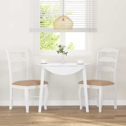 Sillas De Comedor Con Cojines, 2 Unidades, Blancas, Madera Maciza, Caucho