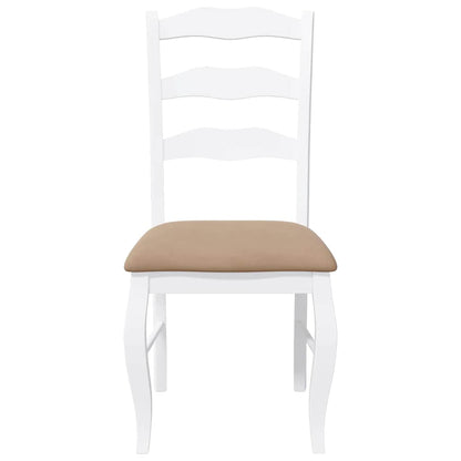 Sillas De Comedor Con Cojines, 2 Unidades, Blancas, Madera Maciza, Caucho