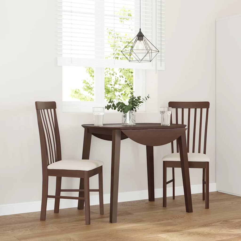 Sillas De Comedor Con Cojines 2Uds Madera Maciza Blanco Caucho