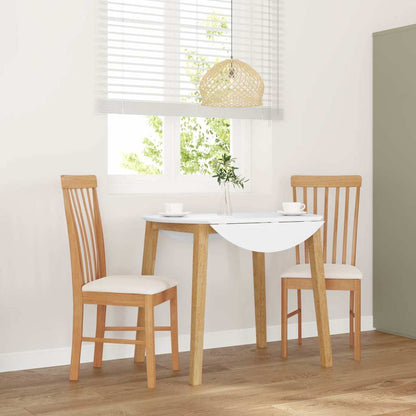 Sillas De Comedor Con Cojines 2Uds Madera Maciza Blanco Caucho