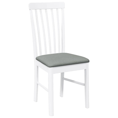 Sillas De Comedor Con Cojines 2Uds Madera Maciza Blanco Caucho